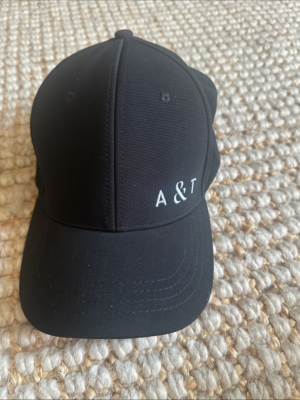 A & T Black Embroidered Baseball Cap